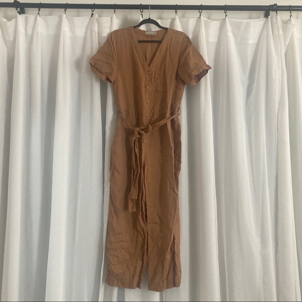 Everlane short sleeve linen jumpsuit